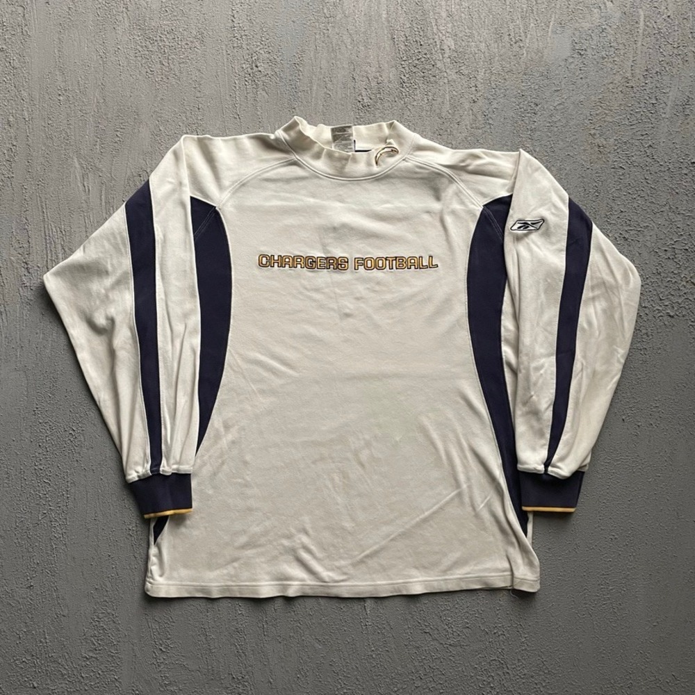 Vintage NFL Chargers Football Long Sleeve Shirt Mens Large White 2000s Reebok